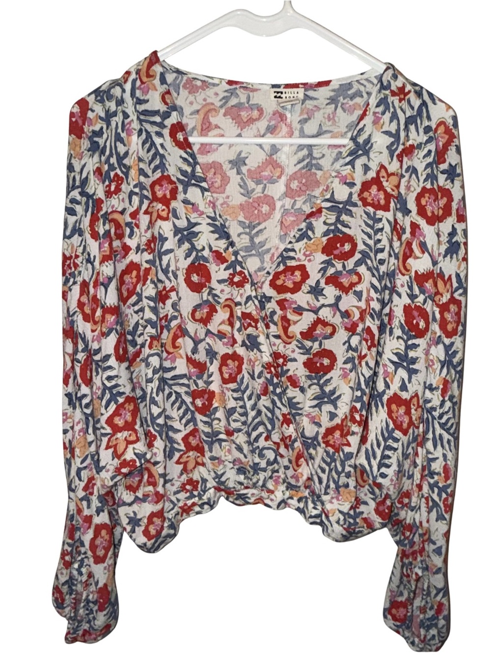 Billabong Floral Blouse Crop Top Medium